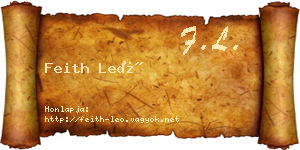 Feith Leó névjegykártya